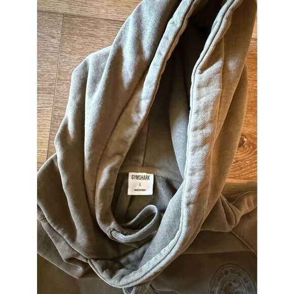 Gymshark Fitness Mens Green Pullover Athletic Hooded Sweatshirt Size Large - Picture 3 of 3